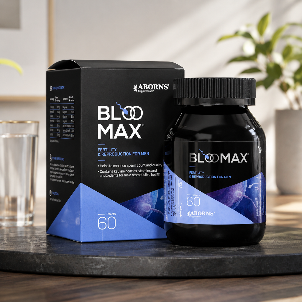 قرص بلومکس ابورنز Bloo Max | تقویت باروری، تعداد و کیفیت اسپرم مردان – ۶۰ عدد